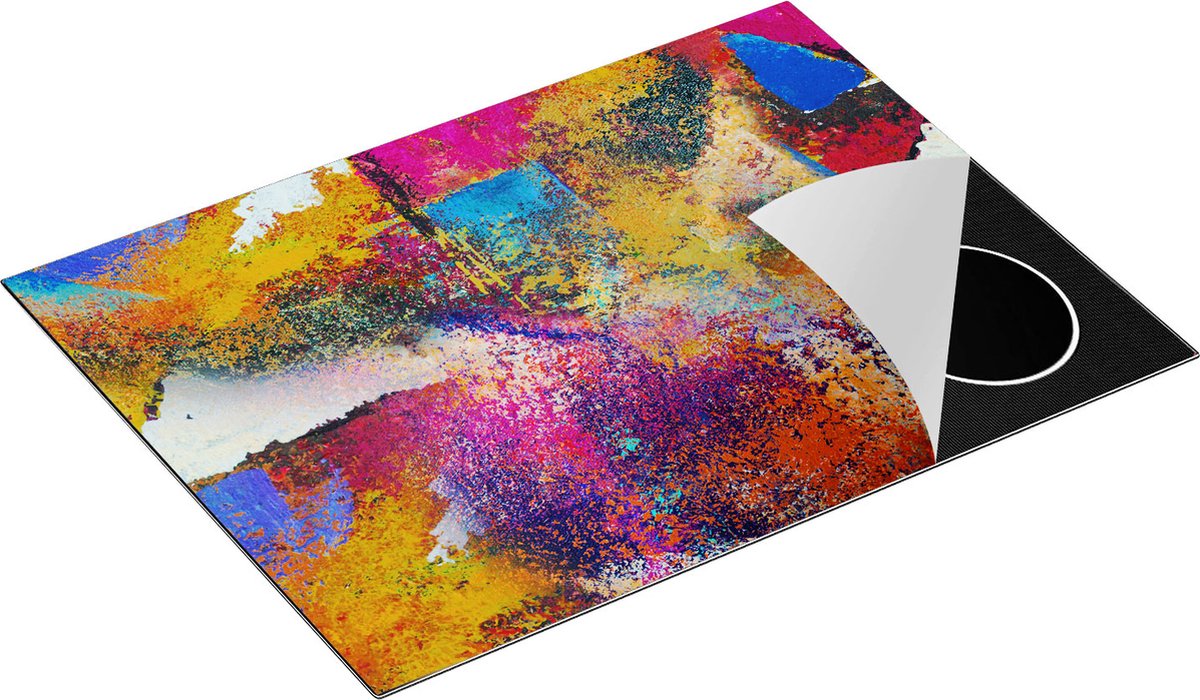 Chefcare Inductie Beschermer Abstracte Kunst - Verschillende Kleuren in Acryl - 70x52 cm - Afdekplaat Inductie - Kookplaat Beschermer - Inductie Mat
