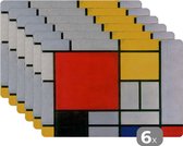 Placemats - Kunst - Mondriaan - Schilderij - Oude meesters - Placemat - Onderleggers - Onderleggers placemats - 45x30 cm