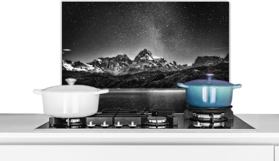 Spatscherm keuken 60x40 cm - Kookplaat achterwand Sterrenhemel - Berg - Nacht - Muurbeschermer - Spatwand fornuis - Hoogwaardig aluminium