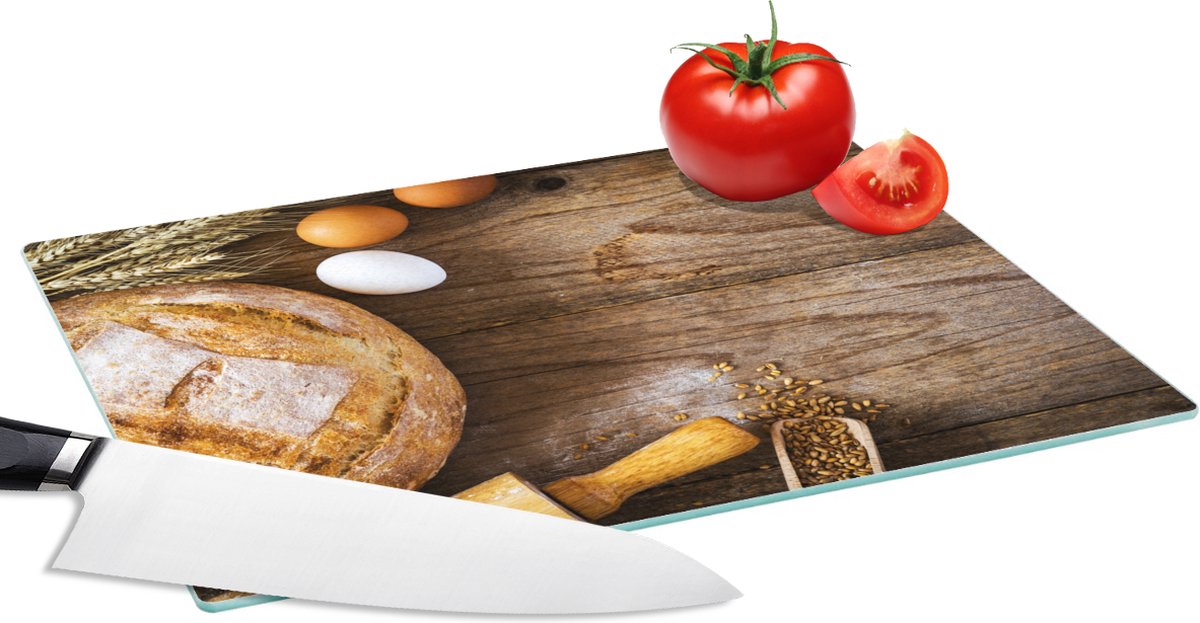 Glazen Snijplank - 28x20 - Brood - Eieren - Keuken - Snijplanken Glas