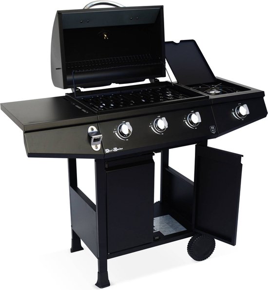 sweeek - Gasbarbecue 3 branders + 1 zijbrander 117,2 x 43,5 x 103cm - treville van Sweeek — afbeelding 4