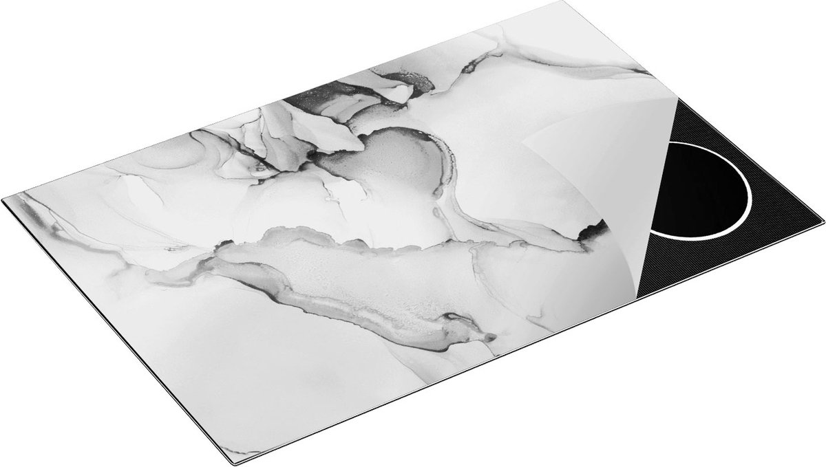Chefcare Inductie Beschermer Abstracte Kunst - Roze Licht Acryl - Zwart Wit - 80,2x52,2 cm - Afdekplaat Inductie - Kookplaat Beschermer - Inductie Mat
