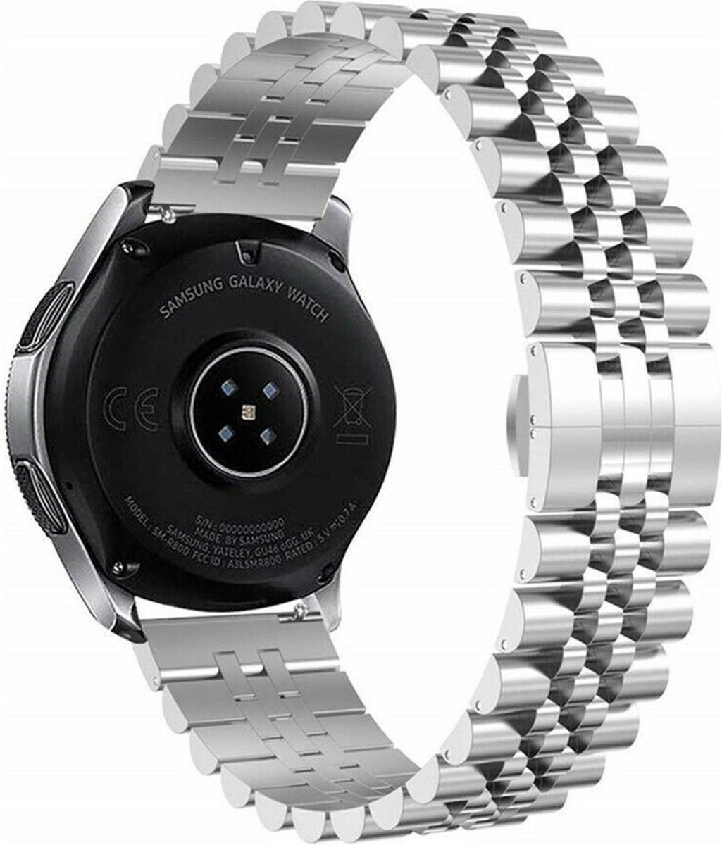 Strap-it Stalen Jubilee smartwatch bandje - geschikt voor Huawei Watch GT 2 Pro / GT 2 46mm / GT 3 (Pro) 46mm / GT 4 46mm / GT 5 (Pro) - 46mm / GT 4 46mm / GT Runner / Watch 3 (Pro) / Watch 4 (Pro) / Watch Ultimate - zilver