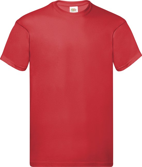 Rood 2 Pack t-shirt Fruit of the Loom Original maat XL