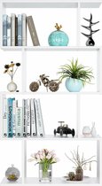 Boekenkast S-vormige boekenplank-4 lagen-70x23.5x128cm-wit