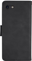 BMAX Leren bookcase hoesje geschikt voor iPhone SE 2022 met sleuven voor pasjes + extra losse pashouder - Hard cover - Beschermhoesje - Telefoonhoesje - Apple - Telefoonbescherming - Back cover - Backcover - Zwart