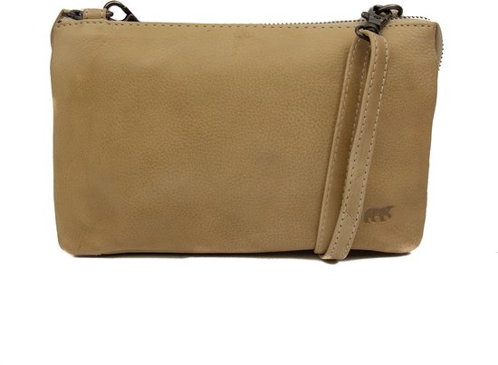 Bear Design Kleine Crossbodytas / Schoudertas Dames - Leer - Uma - Beige