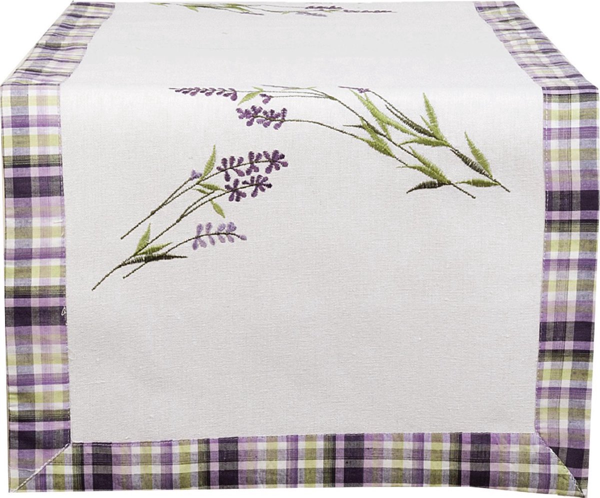 Clayre & Eef - Tafelloper - Lavendel - 40 x 120 cm