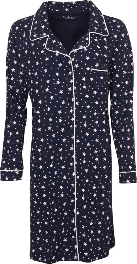 Tenderness Button Down Chemise de Nuit Femme Blauw Foncé TENGD1113A - Tailles: S