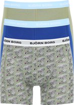 Björn Borg boxershorts Essential (3-pack) - heren boxers normale lengte - kobalt - print en wit -  Maat: S