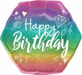 folieballon Happy Birthday junior 58 cm glitter