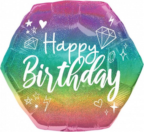 folieballon Happy Birthday junior 58 cm glitter