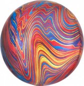 folieballon Marblez Colorful 43 cm rood