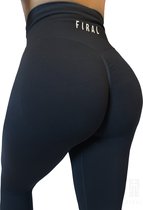 FIRAL Sportlegging - tiktok legging - dames legging - high waist legging - butt scrunch - zwart - maat L