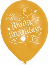 ballonnen Happy Birthday 25,4 cm latex 8 stuks