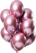 ballonen mirror effect 33 cm latex roze 12 stuks