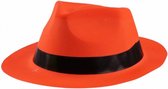 hoed met zwarte band neonoranje one size