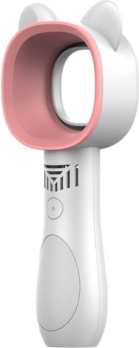 Darenci Ventilator - Draadloze - Portable Fan - Bladeless - Bladloos - 3 snelheden - Handventilator - USB Kabel - Kindvriendelijk - Diervriendelijk - Wit/Roze