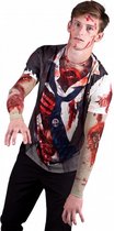 shirt Zombie heren polyester blauw/wit maat XL