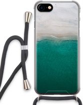Case Company® - iPhone SE 2020 hoesje met Koord - Stranded - Telefoonhoesje met Zwart Koord - Extra Bescherming aan alle Kanten en Over de Schermrand