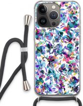 Case Company® - iPhone 13 Pro hoesje met Koord - Hibiscus Flowers - Telefoonhoesje met Zwart Koord - Extra Bescherming aan alle Kanten en Over de Schermrand