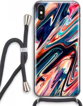 Case Company® - iPhone XS Max hoesje met Koord - Quantum Being - Telefoonhoesje met Zwart Koord - Extra Bescherming aan alle Kanten en Over de Schermrand