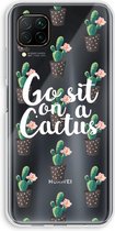 Case Company® - Huawei P40 Lite hoesje - Cactus quote - Soft Cover Telefoonhoesje - Bescherming aan alle Kanten en Schermrand