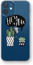 Case Company® - iPhone 12 mini hoesje - Hey you cactus - Soft Cover Telefoonhoesje - Bescherming aan alle Kanten en Schermrand