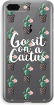 Case Company® - iPhone 8 Plus hoesje - Cactus quote - Soft Cover Telefoonhoesje - Bescherming aan alle Kanten en Schermrand