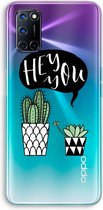 Case Company® - Oppo A72 hoesje - Hey you cactus - Soft Cover Telefoonhoesje - Bescherming aan alle Kanten en Schermrand