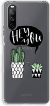 Case Company® - Sony Xperia 10 III hoesje - Hey you cactus - Soft Cover Telefoonhoesje - Bescherming aan alle Kanten en Schermrand