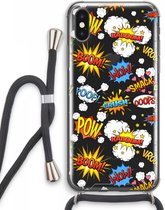 Case Company® - iPhone XS Max hoesje met Koord - Pow Smack - Telefoonhoesje met Zwart Koord - Extra Bescherming aan alle Kanten en Over de Schermrand