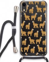 Case Company® - iPhone XR hoesje met Koord - Alpacas - Telefoonhoesje met Zwart Koord - Extra Bescherming aan alle Kanten en Over de Schermrand
