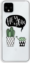 Case Company® - Google Pixel 4 XL hoesje - Hey you cactus - Soft Cover Telefoonhoesje - Bescherming aan alle Kanten en Schermrand