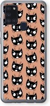 Case Company® - Samsung Galaxy A21s hoesje - Kat - Soft Cover Telefoonhoesje - Bescherming aan alle Kanten en Schermrand