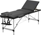 Meerveil Massagetafel Inklapbaar – Behandeltafel – 3 Zones – 8 Hoogtestanden – Zwart