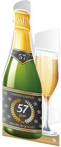 wenskaart champagne - 57 jaar 12 x 18 cm papier