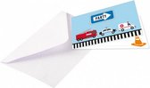 uitnodigingen On the Road papier blauw 8 stuks