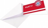 uitnodigingen Bayern MÃ¼nchen 14x8 cm karton rood 8 stuks