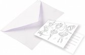 uitnodigingen ballerina 8 x 14 cm papier wit 8 stuks