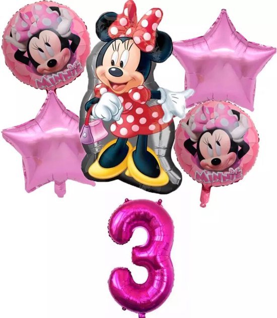 6 Stuks Disney Mickey Minnie Ballon Set Verjaardagsfeestje Decoraties Baby Shower 32Inch Nummer Mickey Mouse Ballon