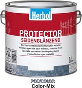 Herbol Protector - Synthetische zijdeglans metaalverf - 2 in 1 ( grondlaag en eindlaag) - RAL 9001 Créme wit  - 2,50 L