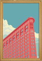 JUNIQE - Poster met houten lijst Flatiron Building New York City