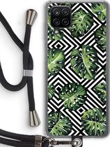 Case Company® - Samsung Galaxy A12 hoesje met Koord - Geometrische jungle - Telefoonhoesje met Zwart Koord - Bescherming aan alle Kanten en Over de Schermrand