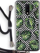 Case Company® - OnePlus 7 hoesje met Koord - Geometrische jungle - Telefoonhoesje met Zwart Koord - Bescherming aan alle Kanten en Over de Schermrand