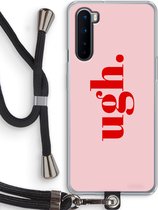 Case Company® - OnePlus Nord hoesje met Koord - Ugh - Telefoonhoesje met Zwart Koord - Bescherming aan alle Kanten en Over de Schermrand