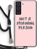 Case Company® - Samsung Galaxy S21 FE hoesje met Koord - Morning person - Telefoonhoesje met Zwart Koord - Bescherming aan alle Kanten en Over de Schermrand