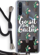 Case Company® - Oppo A91 hoesje met Koord - Cactus quote - Telefoonhoesje met Zwart Koord - Bescherming aan alle Kanten en Over de Schermrand