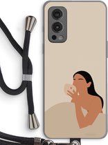 Case Company® - OnePlus Nord 2 5G hoesje met Koord - Fresh coffee - Telefoonhoesje met Zwart Koord - Bescherming aan alle Kanten en Over de Schermrand