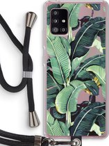 Case Company® - Samsung Galaxy A51 5G hoesje met Koord - Bananenbladeren - Telefoonhoesje met Zwart Koord - Bescherming aan alle Kanten en Over de Schermrand